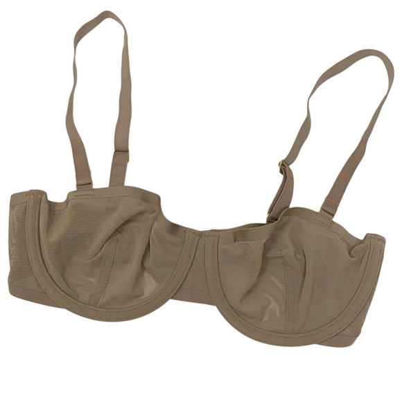 New Cuup The Balconette Sand Sheer Mesh Bra Underwire Sz 32C 32 C NWOT - Picture 2 of 5